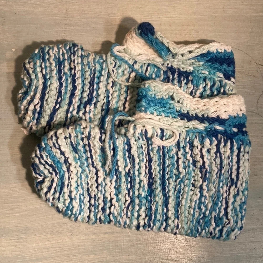🌈 Hand knit thick warm booties never worn, vintage
